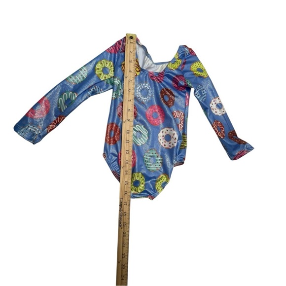 Colorful Donut Print Long Sleeve Gymnastics leotard Girls: S dance outfit - Picture 5 of 8